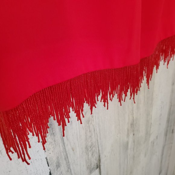 VINTAGE CARAMIA 2 PIECE BEADED FRINGE SKIRT SET SUIT - Picture 10 of 13